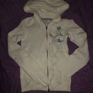 Abercrombie & Fitch White Zip Hoodie Jacket S EUC